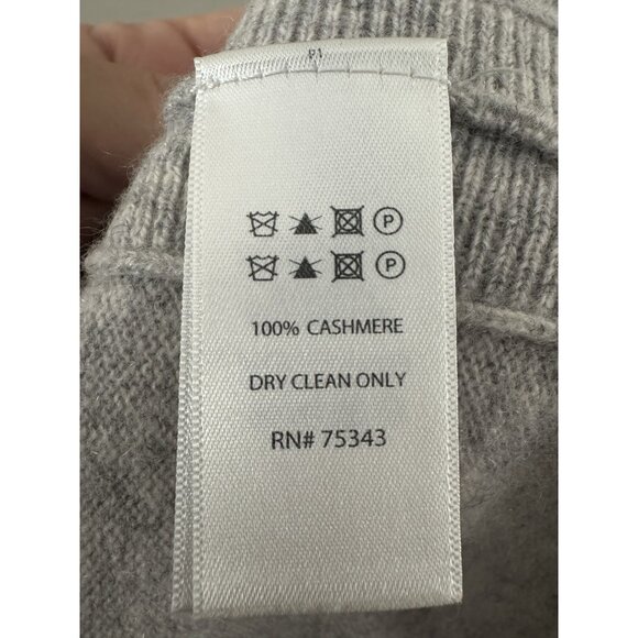 Max Studio Womens Small Gray Cashmere Cowl Neck Sweater Cozy Minimalist Classic - Picture 12 of 13